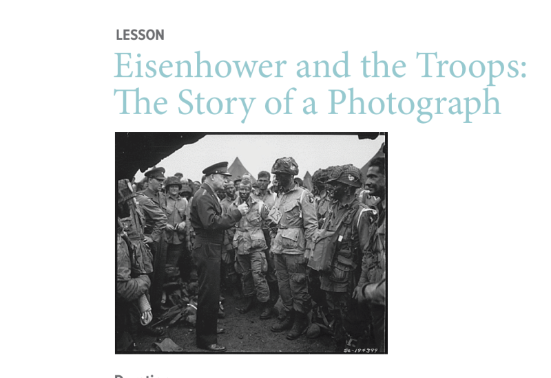 Photo of Eisenhower and the Troops