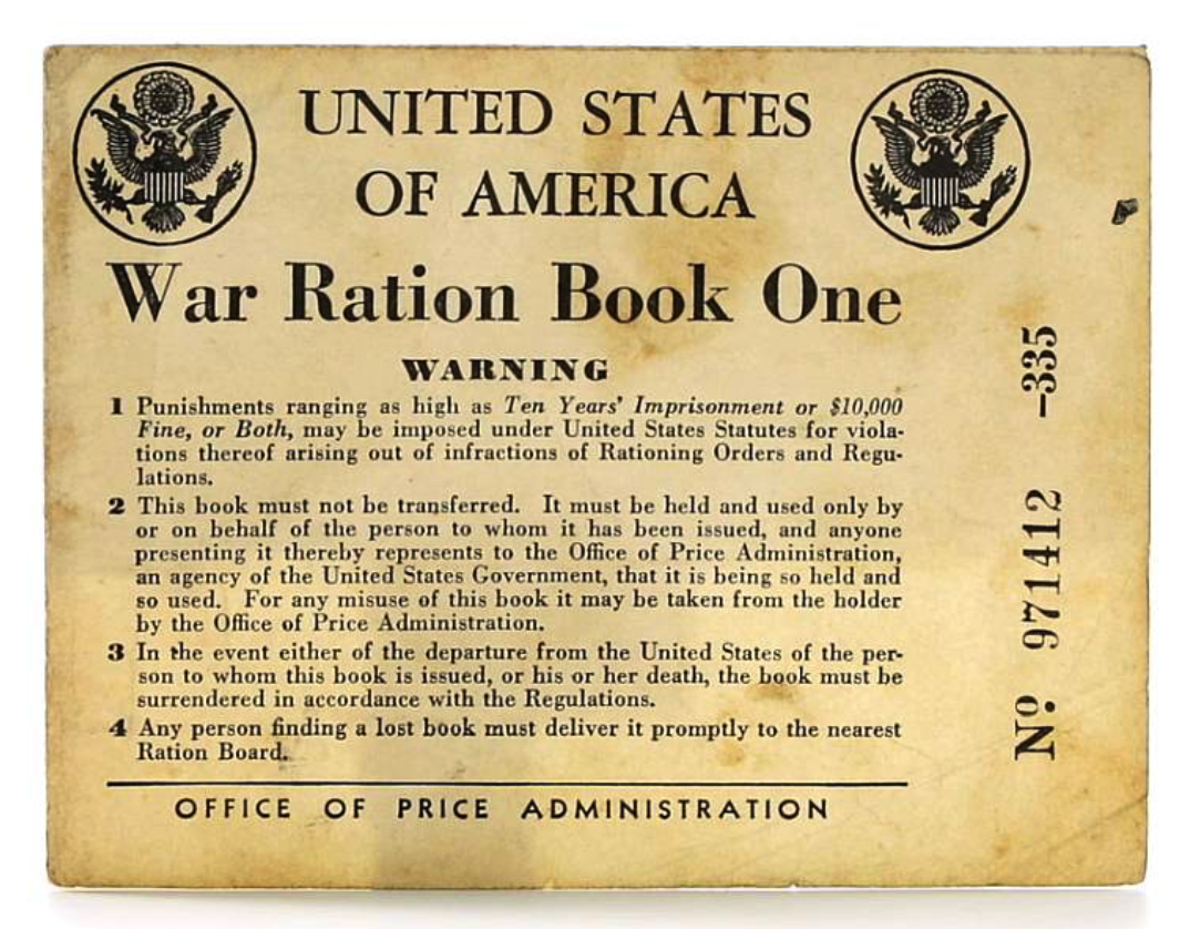 War Ration Book Number One