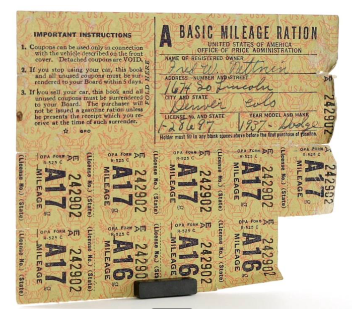 A' Basic Mileage Ration Coupons