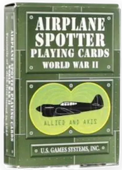 Vintage card case with text reading 'Airplane Spotter Playing Cards.'