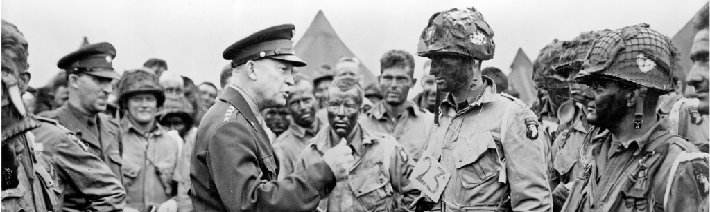 Eisenhower talking to troops