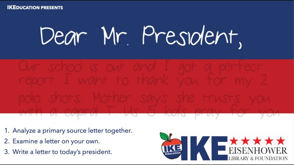 Handwritten note to the president regarding polio shots.