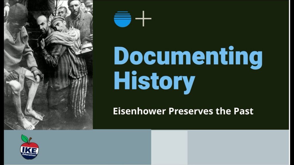 This is a title screen for the documentary "History of Documentation." The screenfeatures a historical photo of two individuals who seem to be in distress or conflict, alongside a banner with the image and the title of the film.