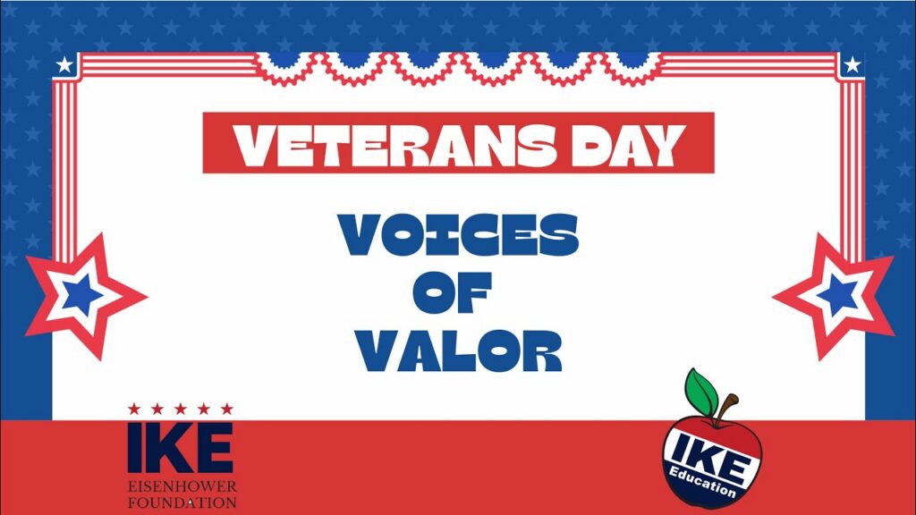 Patriotic Veterans Day graphic titled “Voices of Valor.”