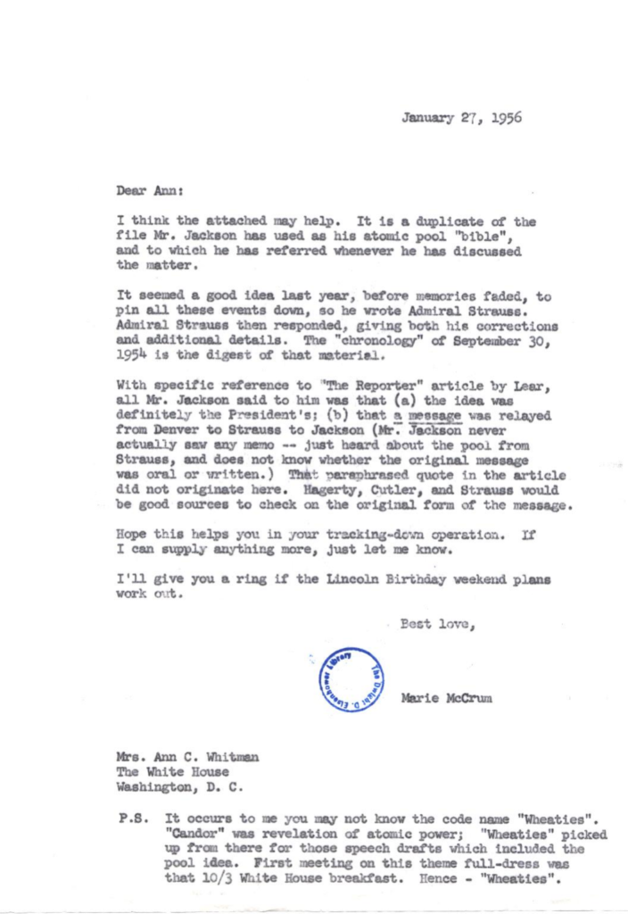 Scanned typewritten letter with a blue circular stamp.