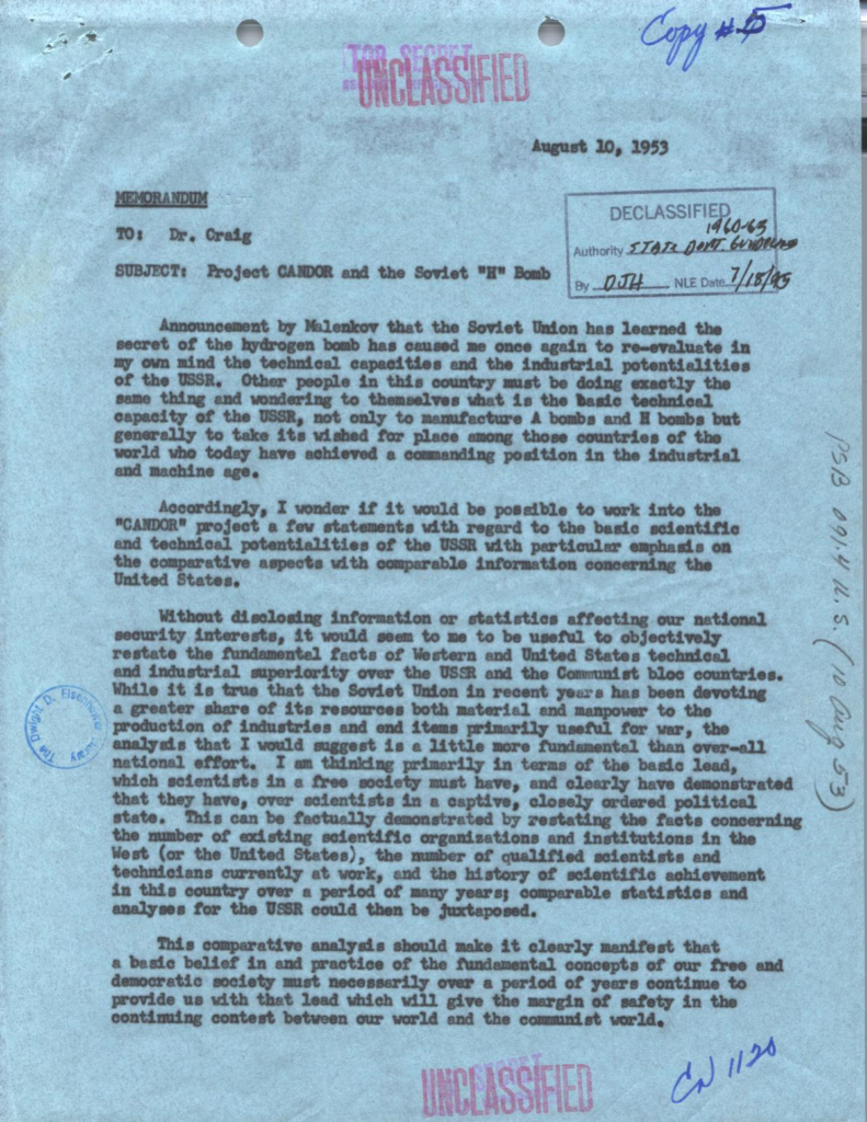 Blue-tinted scan of a typewritten letter from Norberg to Craig.