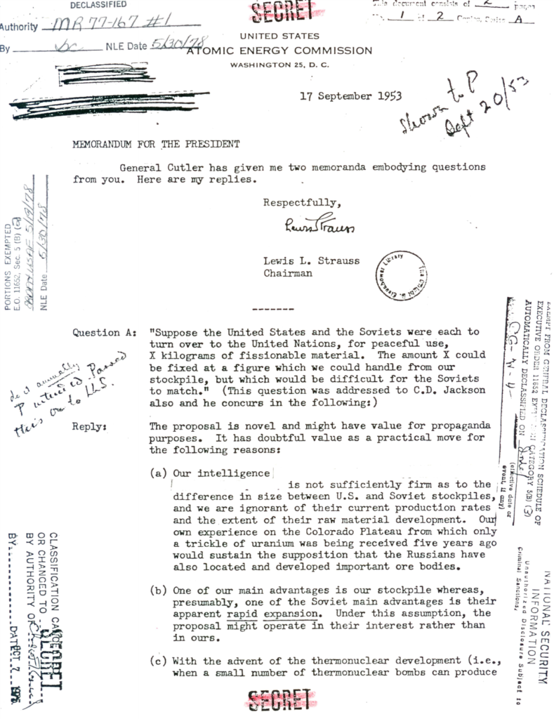 Scanned typewritten letter with handwritten notes and official stamps.