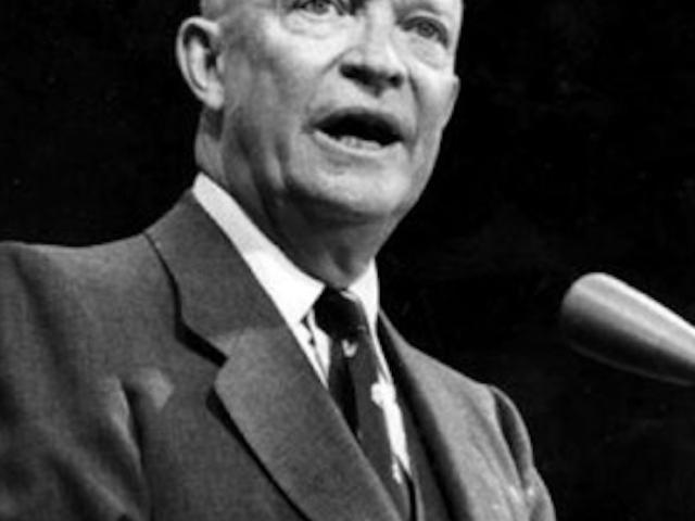 Dwight D. Eisenhower speaking during his Atoms for Peace address.