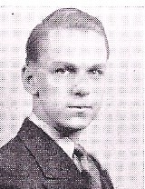 A black and white portrait of a young man wearing a tie and suit. He has a serious expression and is looking slightly to his left. His hair is neatly combed, and he appears to be in his late teens or early twenties. The style of the image suggests it may have been taken from a historical document, possibly a school yearbook or personal album page.