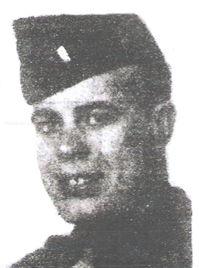 Thomas V. Bohnyak wearing a military cap in a grainy portrait.