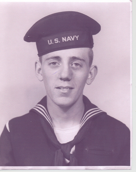 Kenneth Eugene Boyer wearing a U.S. Navy uniform and cap.