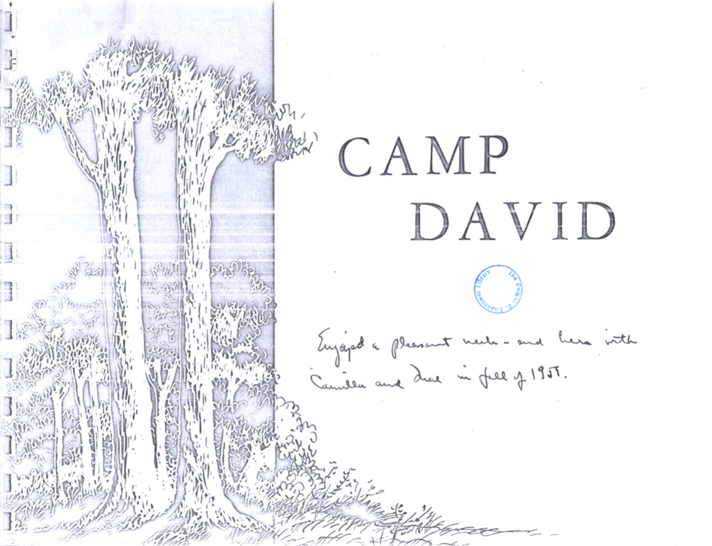 Illustrated guidebook cover for Camp David.