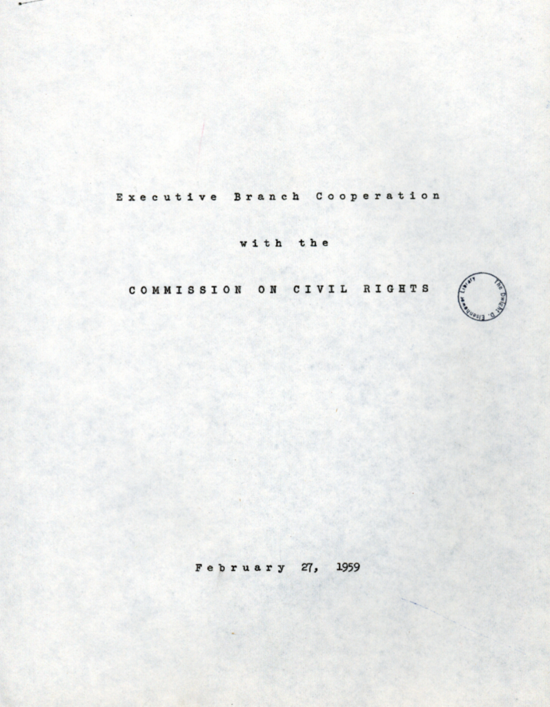 Cover page of a report on executive branch cooperation.