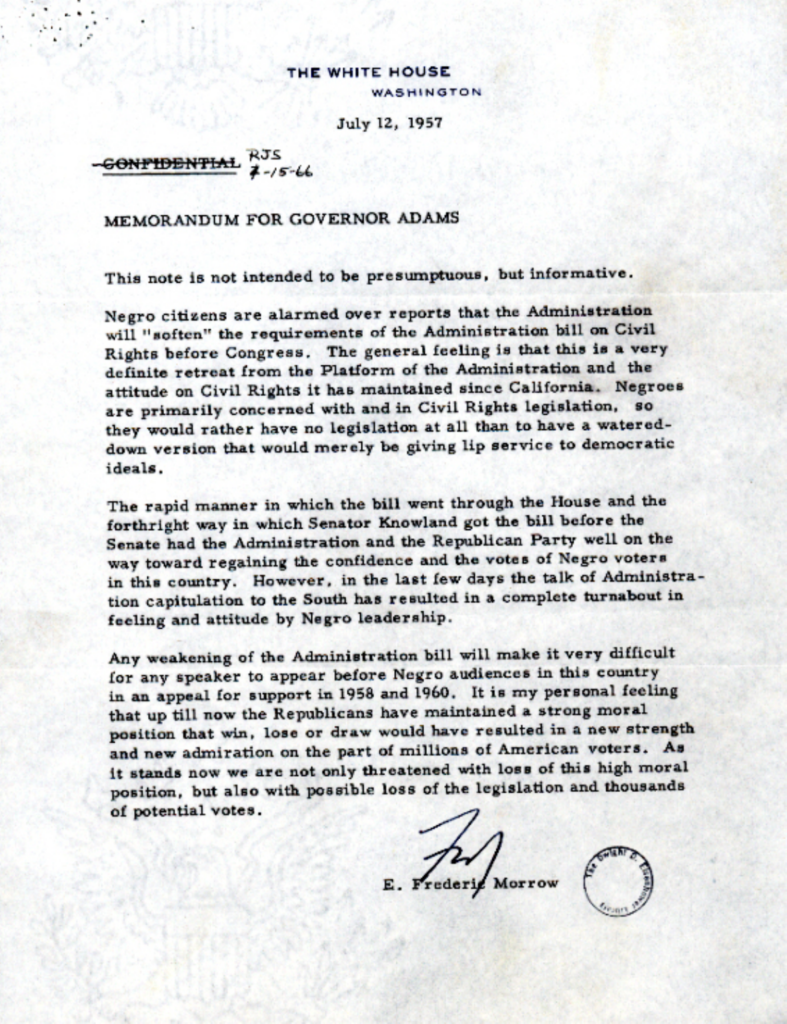 Scanned typewritten memorandum with underlined passages and official markings.