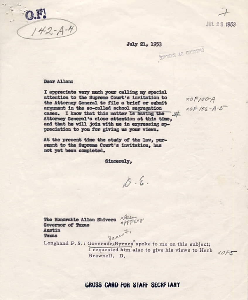 Aged typewritten letter with a bold heading and handwritten signature.