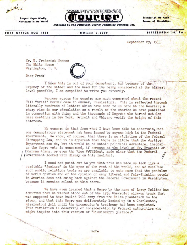 Scanned typewritten letter with official stamps and handwritten markings.