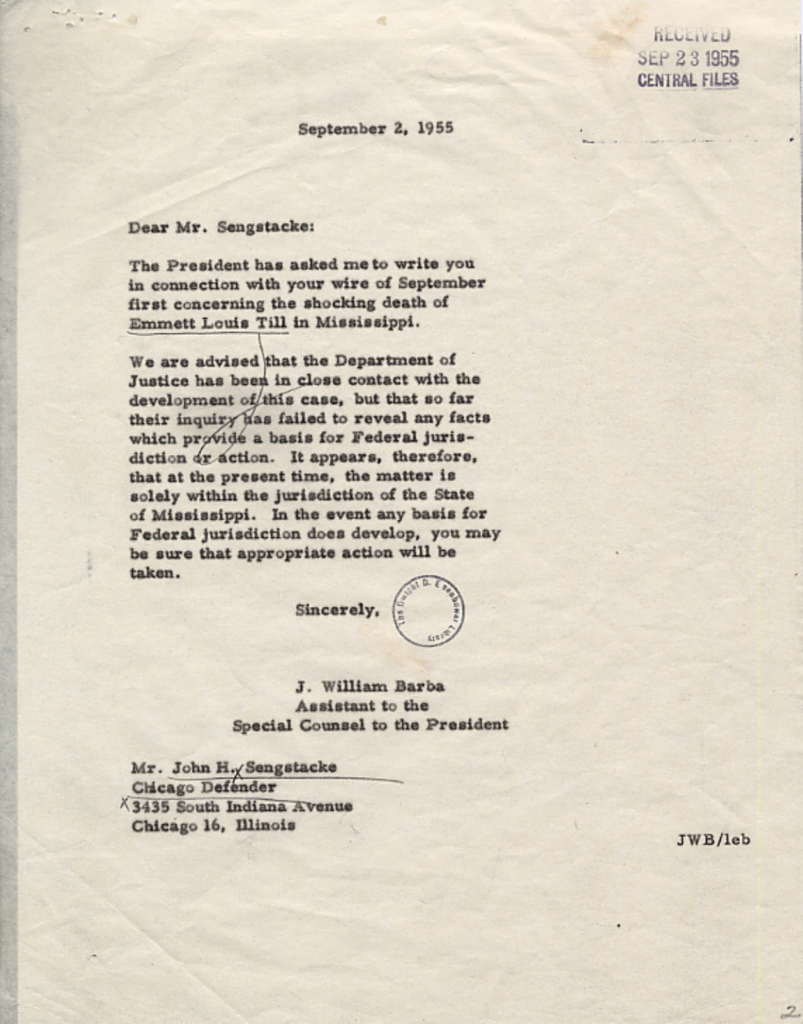 Scanned typewritten letter on aged paper.