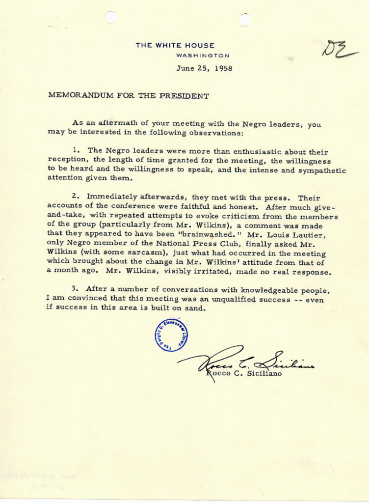 Aged memorandum with typed text and official stamps.