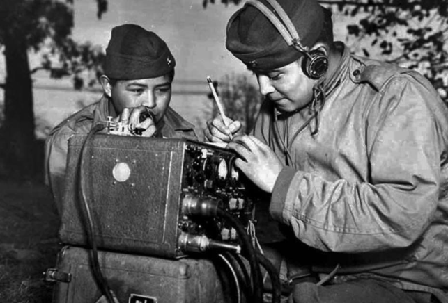Native American Code talkers during WWII