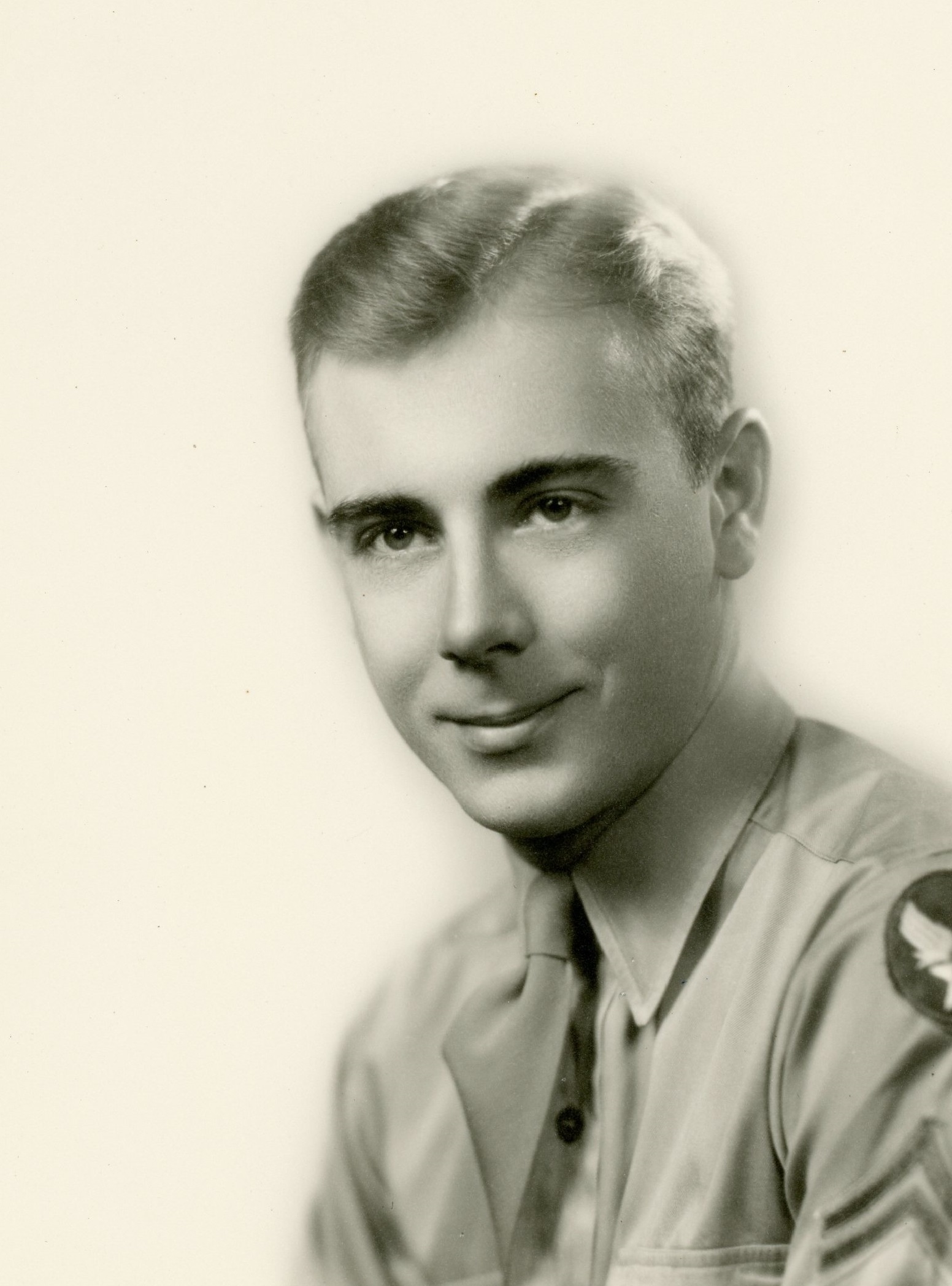 Corporal Marvin shown in a formal black-and-white portrait.