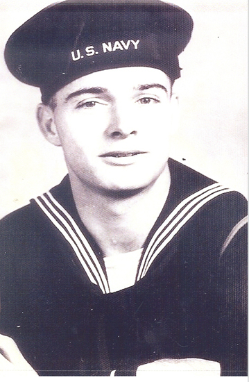 William Lee Craft wearing a U.S. Navy sailor uniform.