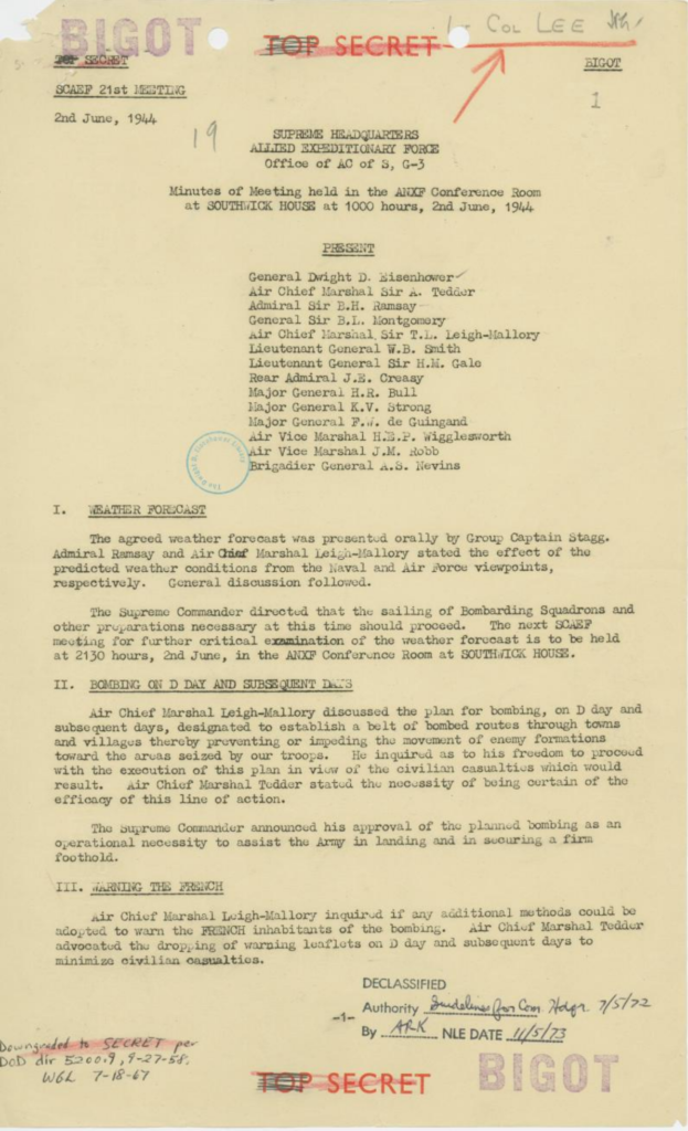 Aged typewritten meeting minutes with a centered heading.