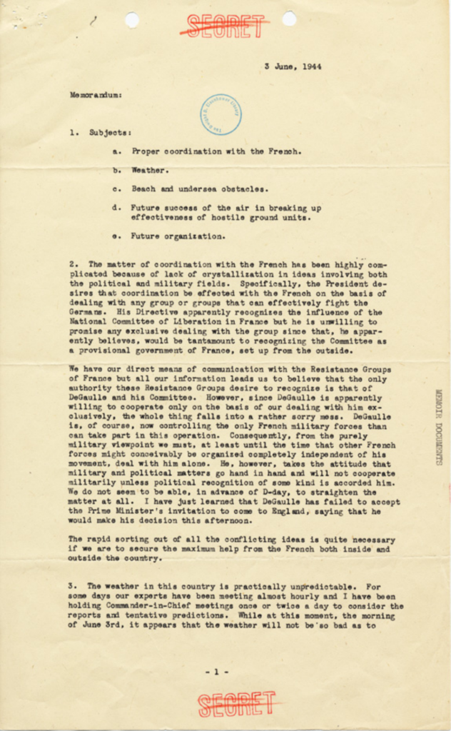 Aged military document with dense typewritten text.