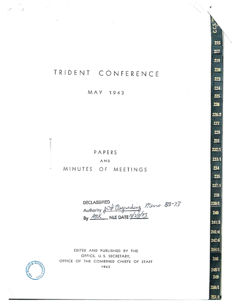 Scanned title page for a Trident Conference document.