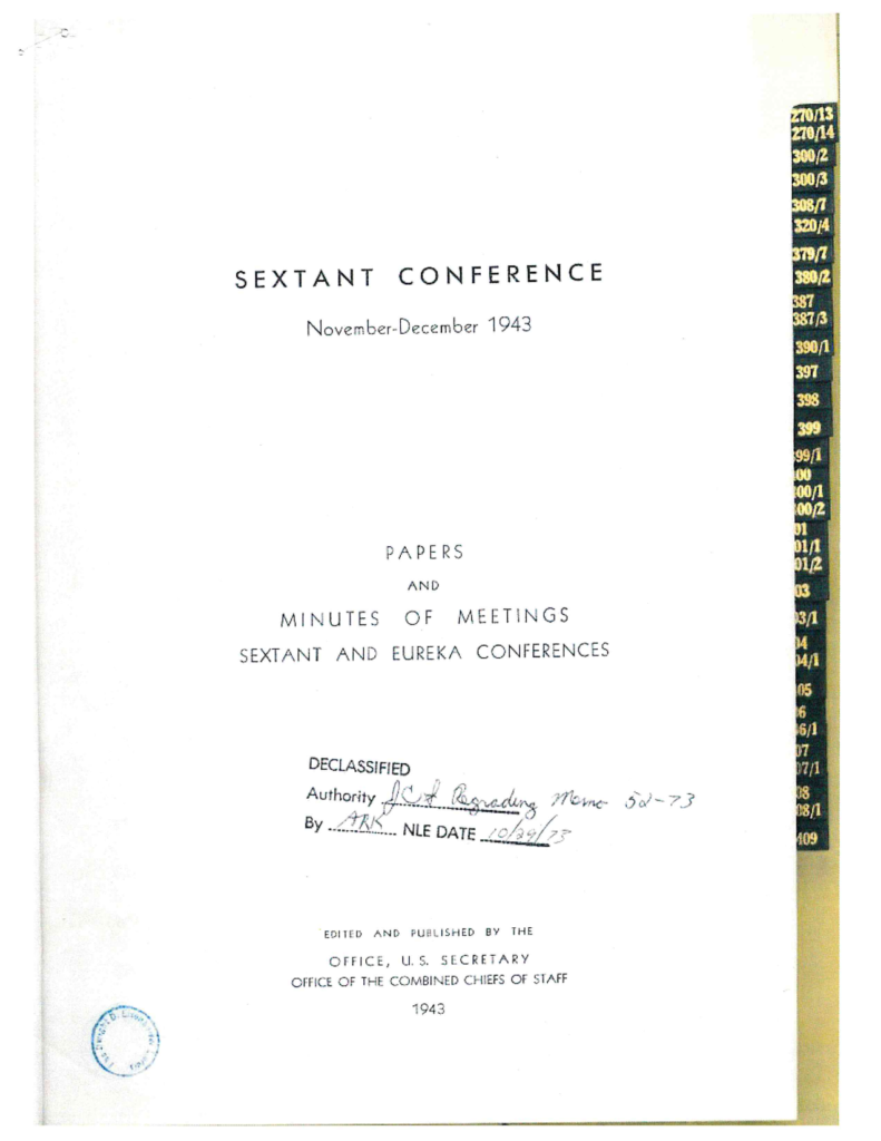 Title page for the Sextant Conference report.
