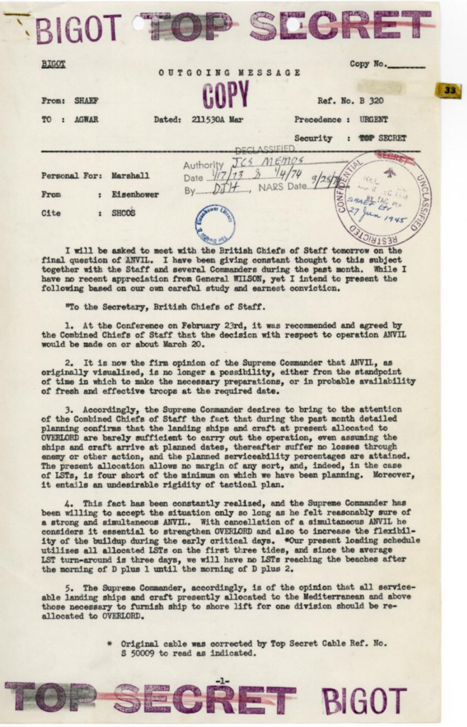Scanned military document with typed text, tables, and handwritten notes.