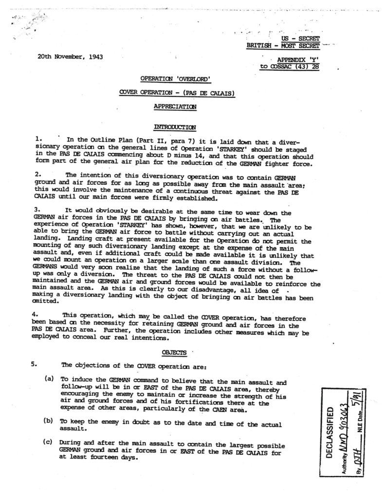Scanned military document with a bold heading and handwritten markings.