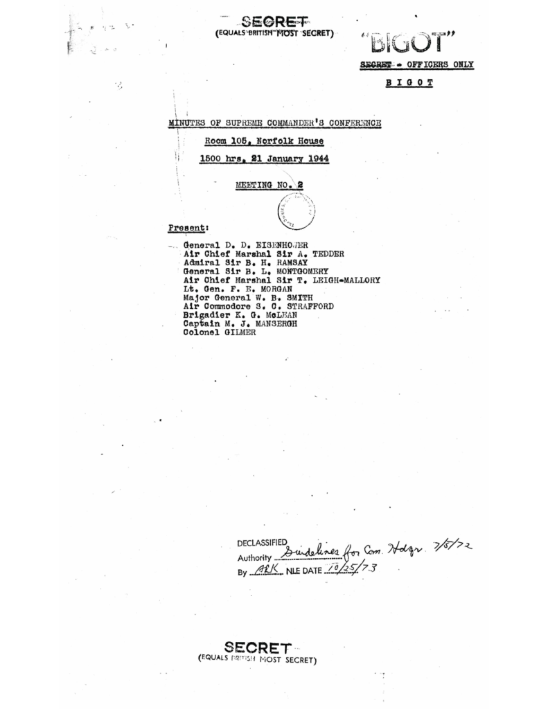 Scanned conference minutes with a centered typed heading.