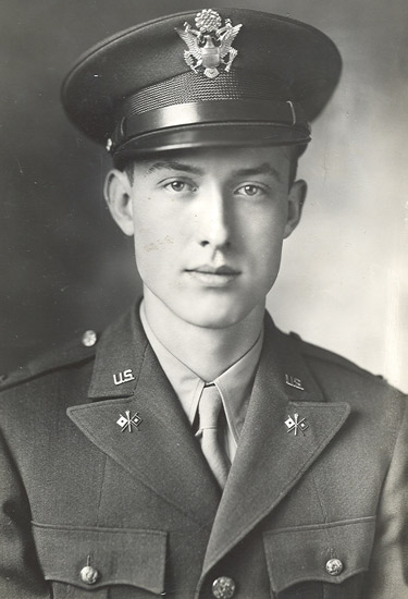 William Davis wearing a U.S. Army uniform and peaked cap.