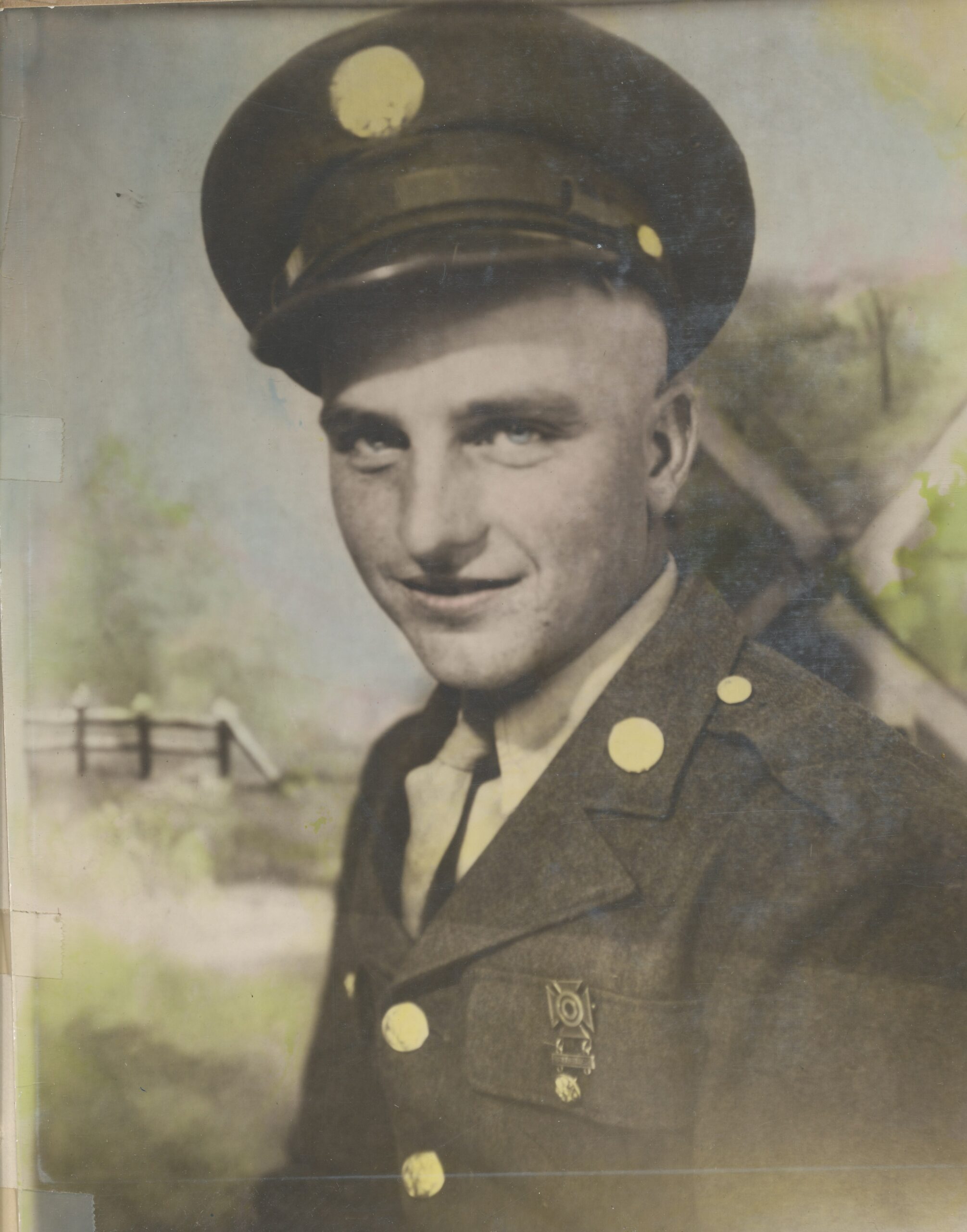 Earl Kempke wearing a military uniform and peaked cap.