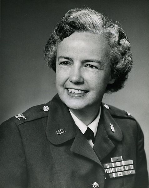 Elizabeth P. Hoisington wearing a decorated U.S. Army uniform.