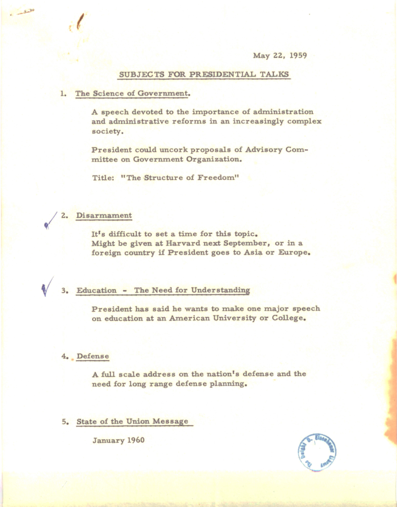 Scanned outline page with typed headings and handwritten annotations.
