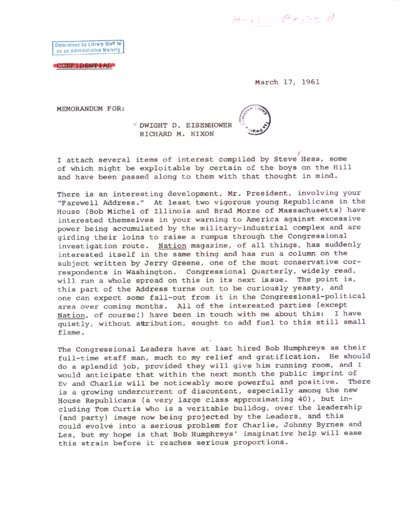Scanned typewritten memorandum with a red handwritten marking.