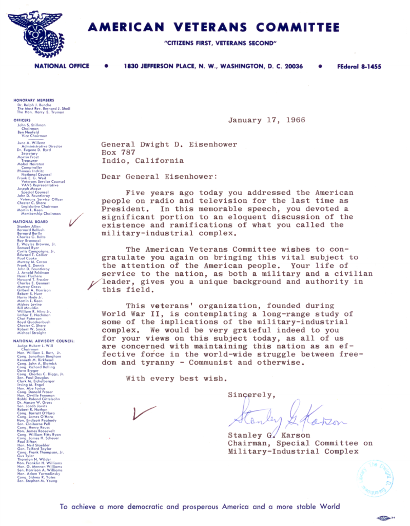 Scanned typewritten letter with handwritten annotations.
