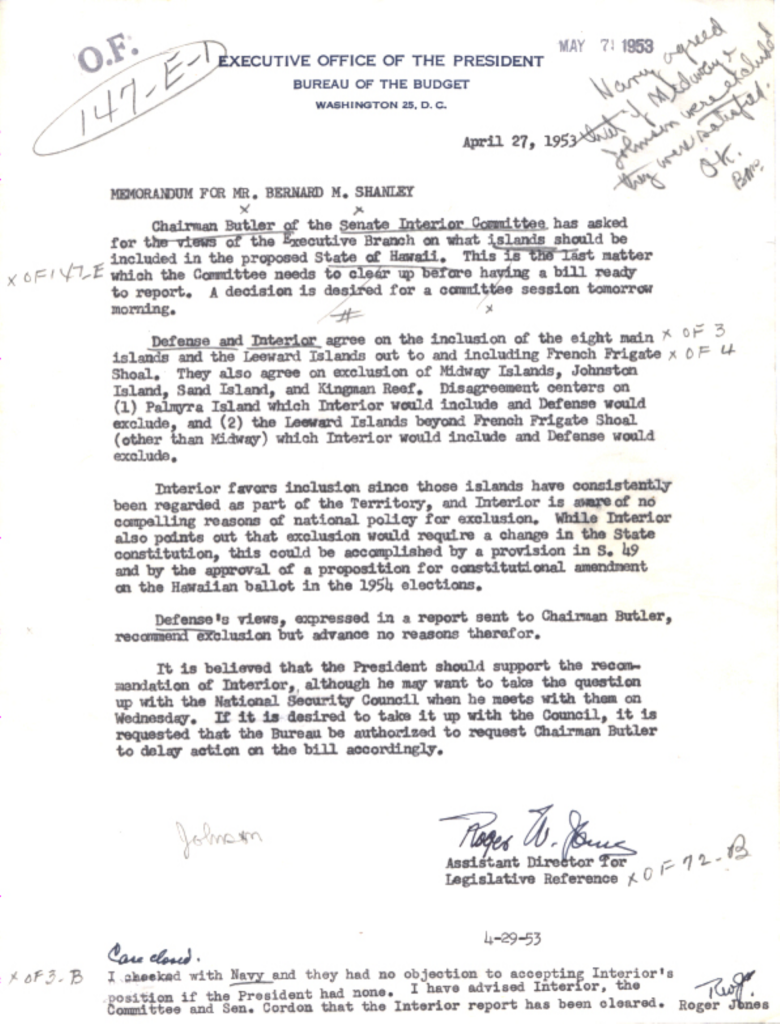 Scanned typewritten memorandum with handwritten markings.