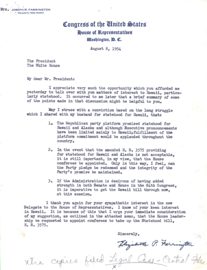 Scanned typewritten letter with handwritten notes and a signature.