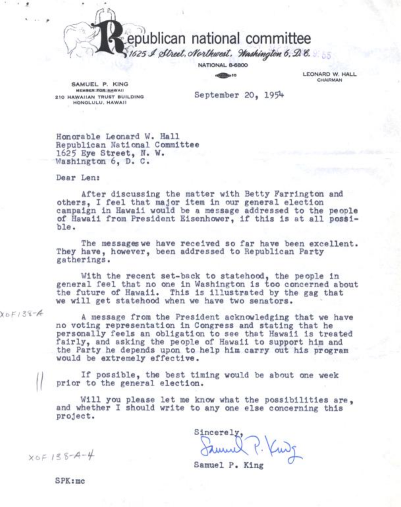 Scanned typewritten letter with handwritten notes and a signature.