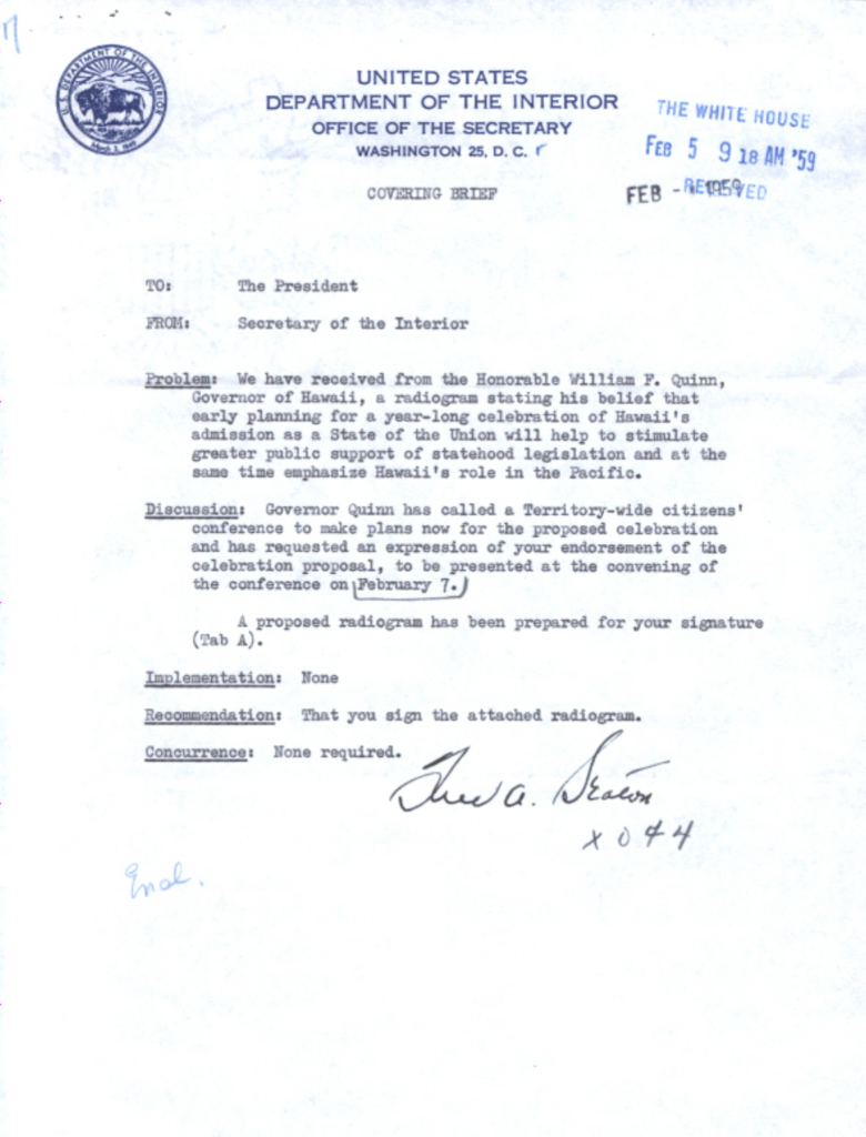Scanned typewritten memorandum with handwritten notes and a signature.