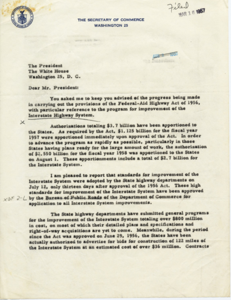 Aged typewritten letter with handwritten markings.