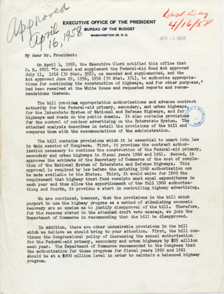 Scanned typewritten letter with an official stamp.