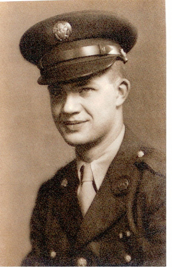 William J. Keller wearing an Army officer’s uniform and cap.