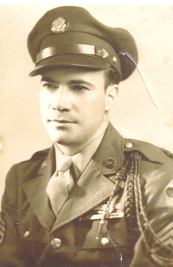 Melvin L. Livengood wearing a military uniform and peaked cap.