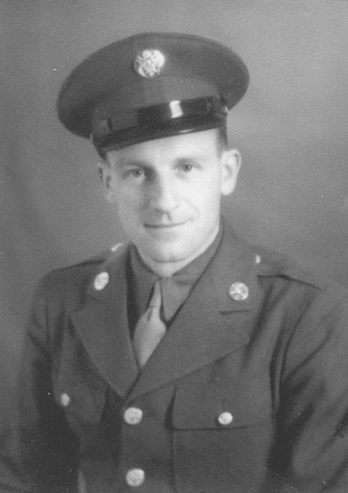 Matthew Lyons wearing a military uniform and peaked cap.