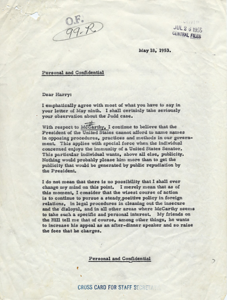 Aged typewritten letter with dense text and a signature.