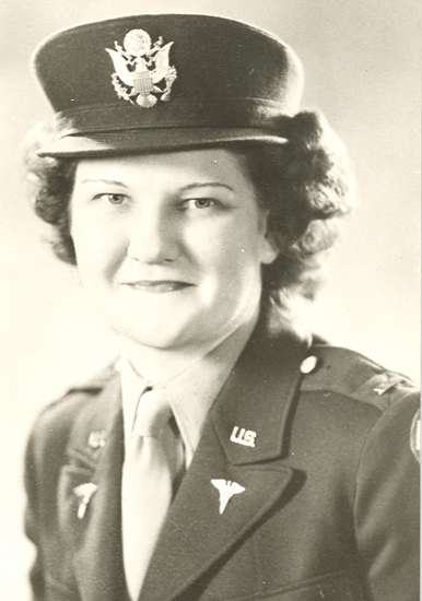 Margaret E. Graheck wearing a military uniform and peaked cap.