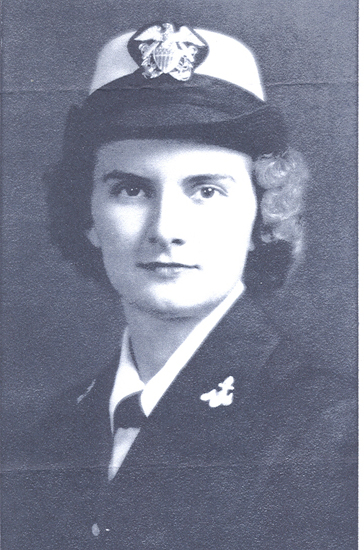 Marguerite Riedy wearing a women’s military uniform and cap.